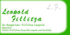 leopold fillitza business card
